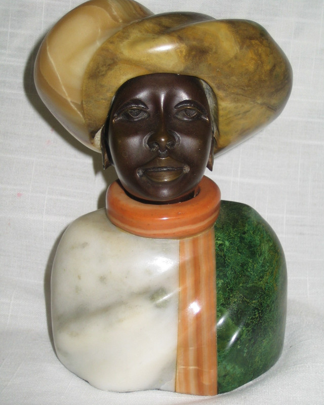South African Carved Verdite Figural Sculpture ~ African Tribal Woman ~