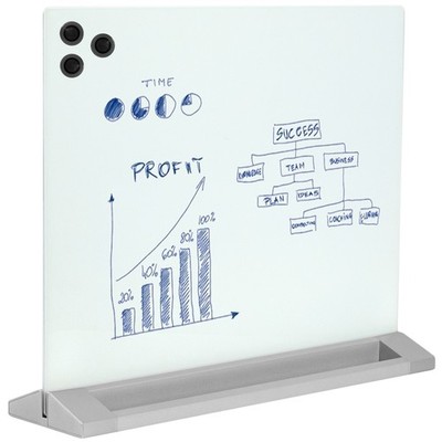 VIVO Glass Dry Erase Board Desktop Divider | 23'' x 19'' Whiteboard Partition