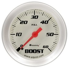 Equus Boost Pressure Gauge 8256 8000 Series 0-60 Psi 2 In. Mechanical White Equus Boost Pressure Gauge 8256 8000 Series 0-60 Psi 2 In. Mechanical White