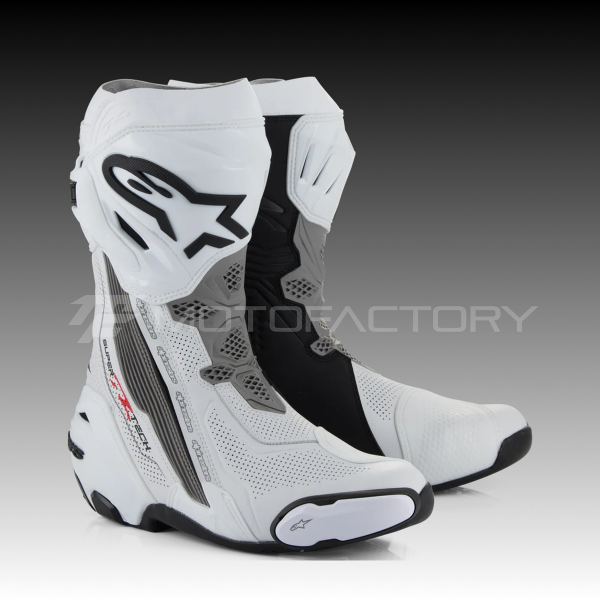 Alpinestars Supertech R Vented Boots Black White US 10.5 EU 45