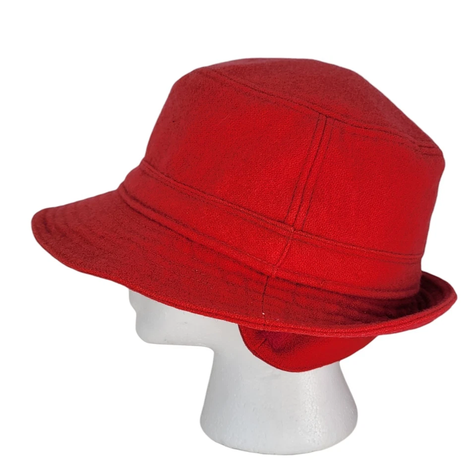 Sombrero de invierno Tilley Durables mezcla de lana rojo 7 1/2 parche Gjevilvasshytta Noruega Foto 2 de 4