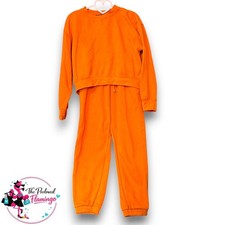 Zara Orange Tracksuit Set Crop Sweatshirt Joggers Co Ord Lounge Set Womens Si...