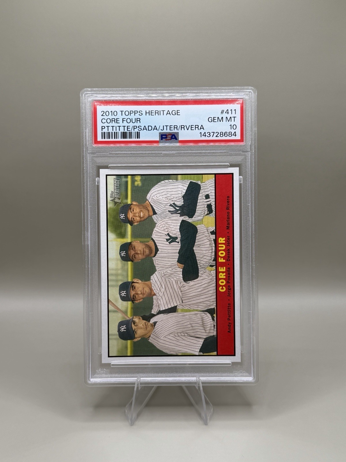 2010 Topps Heritage Core Four #411 PSA 10 Jeter Posada Rivera Pettitte Yankees