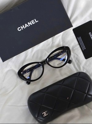 Chanel 3466 Black Cat Eye Frames 54-17-140 Women