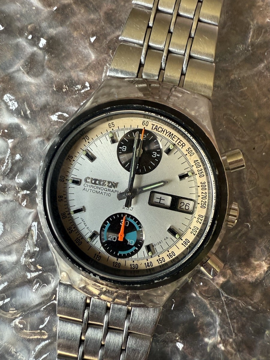 Vintage Citizen Challenge Timer Chronograph 4-901037 TA Panda Automatic Watch View 2