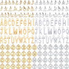 SANNIX 156Pcs/6 Sets Alphabet ABC Letter Charms 3 Styles Capital A-Z Charms DIY