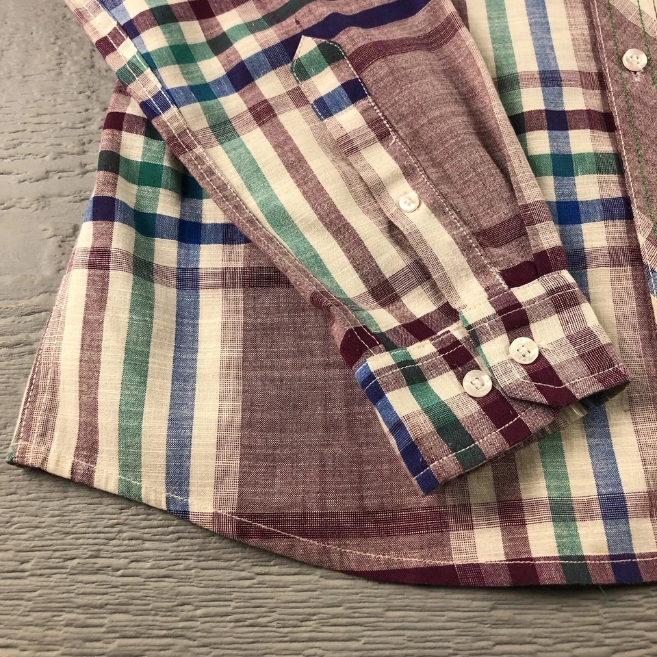 Vintage Espirit Shirt Long Sleeve Red Plaid Mens M (meassured)  No Tags - Image 2 of 4