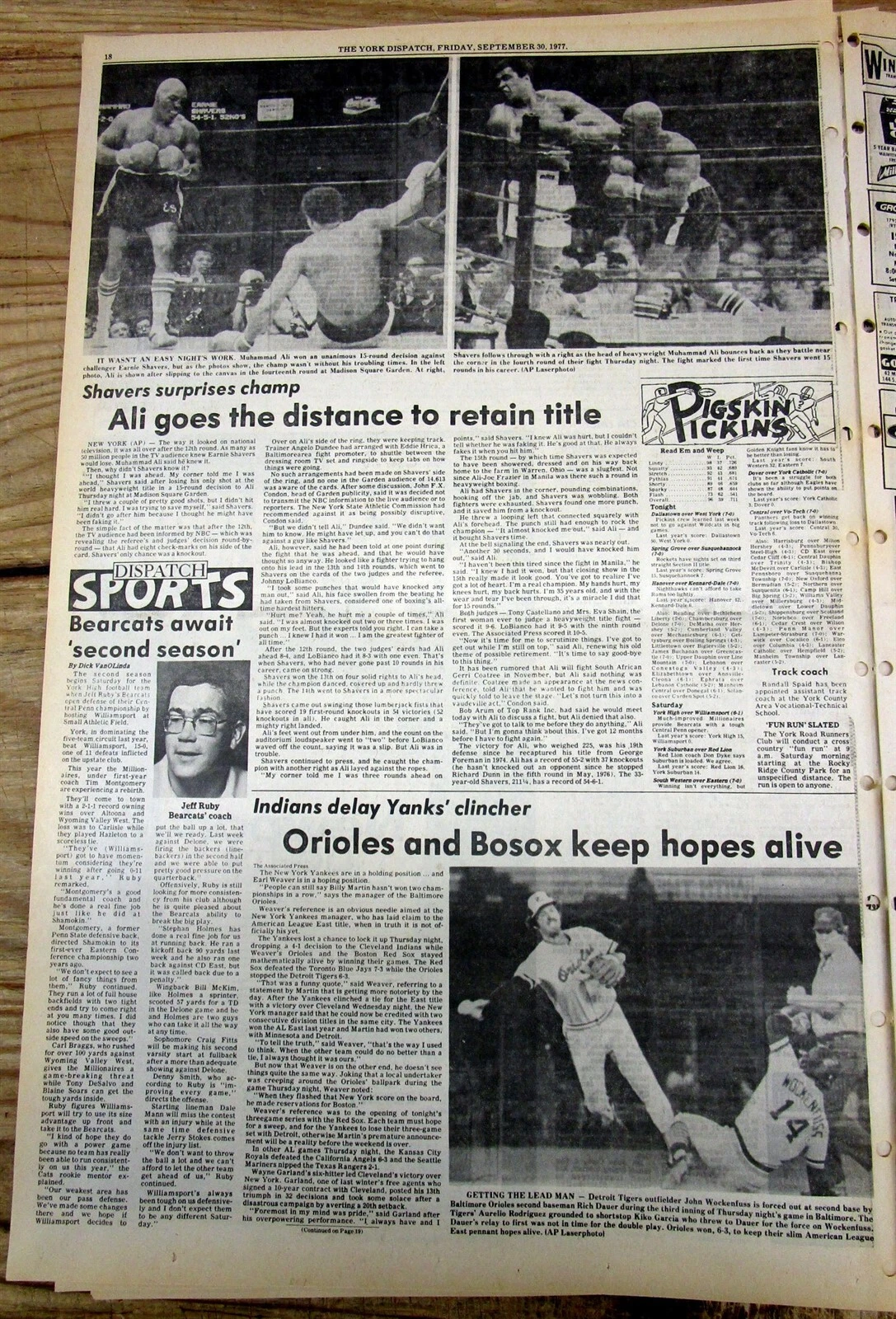 3 1977年 新聞 Muhammad Ali defeats earnie shavers nヘビーウェイトボクシングファイト - 画像2/10