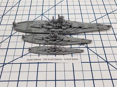Battleship - South Dakota - As Built - US Navy - Wargaming - Axis and Allies - N