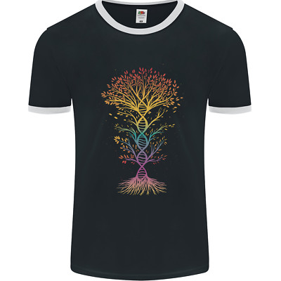 Buntes DNA Baum Biologie Wissenschaft Herren Ringer T-Shirt FotL