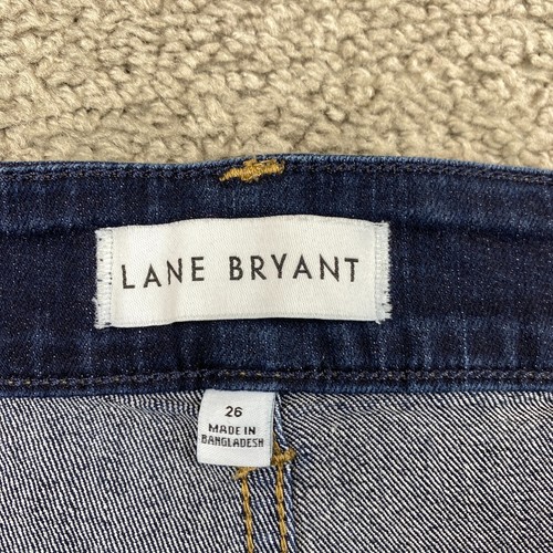 Lane Bryant Signature Fit Mid Rise Boyfriend Midi Short Women's Size 26 Blue - Picture 5 of 9