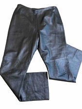 California Style Black 100 Leather-100 Polyester lined Size 10 womans Pants