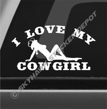 I Love My Cowgirl Bumper Sticker Vinyl Decal Country Girl Car Sticker Truck Suv
