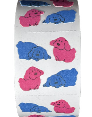 400 Dog Stickers in roll of 100 modules (2 ''x 2''), each sticker 1.00'', RFZ0107