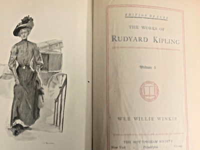 Rudyard  Kipling Books 1909 5 Vols HC w/some Uncut Pages Rare