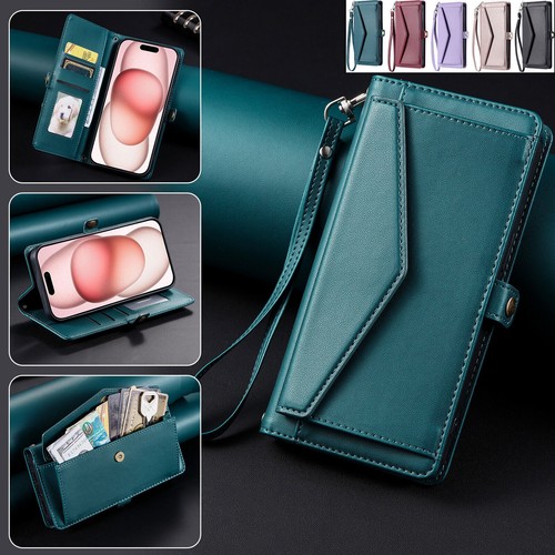 Crossbody Card Wallet Phone Case For Huawei Honor X6B X50 P70 P40 P30