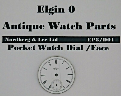 Elgin 0 / 0 s, Taschenuhr Zifferblatt / Zifferblatt 11.0/37.0/55.1, EP8/D01