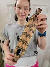 Canebreak Rattlesnake padded rifle sling, Authentic rattlesnake skin handmade