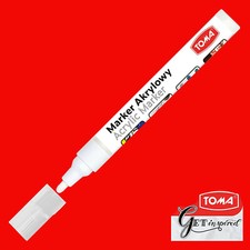 TOMA White Acrylic Permanent Paint Marker Pen - Rocks Glass Wood Plastic Stone 