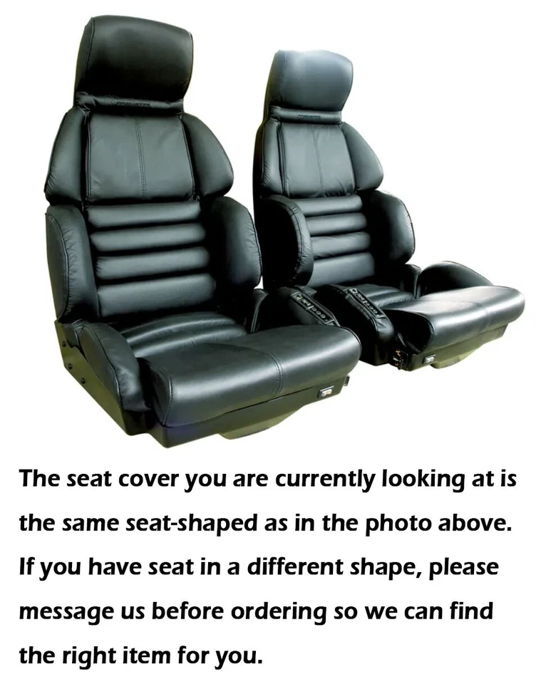 PARA CHEVY CORVETTE C4 SPORT 84-93 S. CUERO AJUSTE PERSONALIZADO 2 FUNDAS DE ASIENTO 13 COLORES Foto 2 de 4