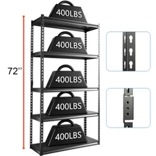 NAIZEA Garage Shelving Heavy Duty Storage Shelf Rack 5 Tier 400lbs Each Layer