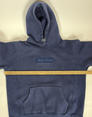 Supreme Box Logo Black Hoodie Sweatshirt Mens Size Medium navy. | eBay
