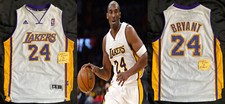 VTG YOUTH Large 14-16 Adidas Kobe Bryant L.A. Lakers Sunday Whites Sewn Jersey