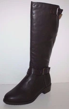 GH Bass NIB Womens 8 8.5 Wide Width Alexandra Brown Faux Leather Riding Boots