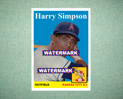 Custom 1958 Roger Maris Kansas City Athletics Baseball Art Card - Ungraded