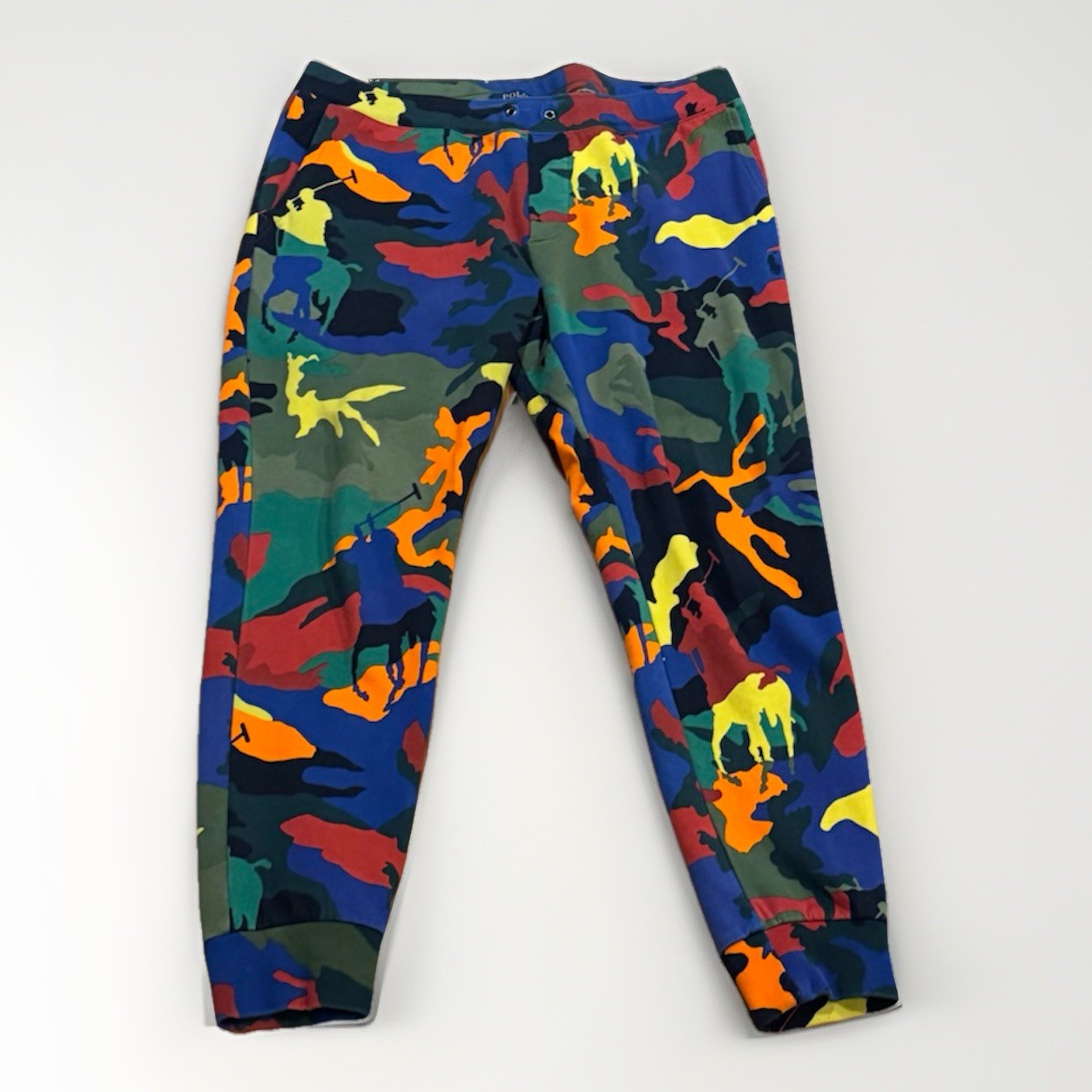 Polo Ralph Lauren Pony Camo Double-Knit Jogger Pants L Sportsman Stadium Rare