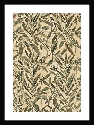 Nostalgic Olive Branches Framed Wall Art Poster Canvas Print Picture