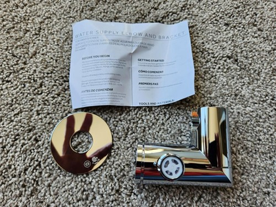 #ad Signature Hardware SHWES2050CP Water Supply Elbow amp; Holder in Chrome NEW $24.00