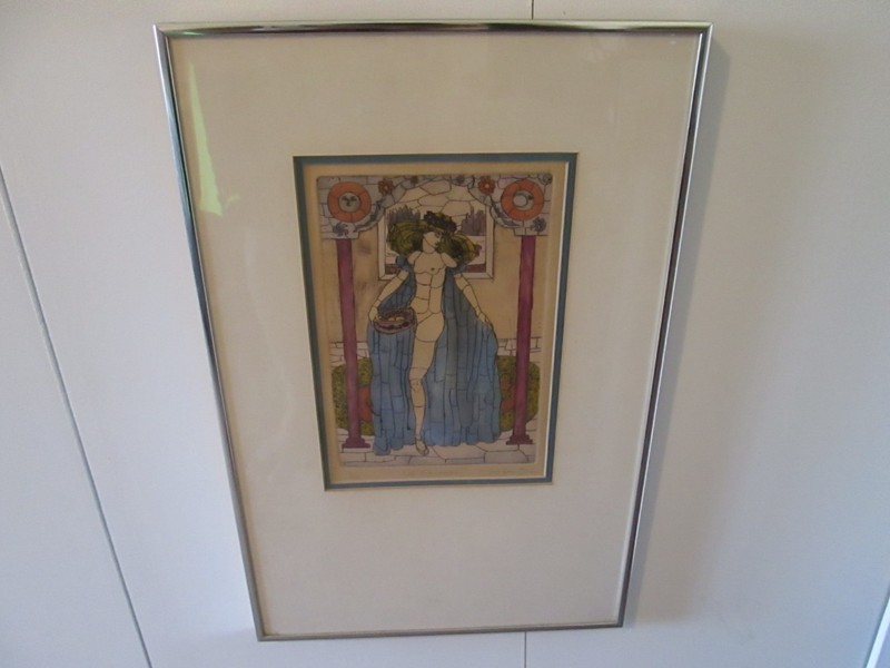 LA FRANCESSCA ART DECO LIMITED PRINT VINTAGE RETRO FRAMED PAINTING ANTIQUE RARE