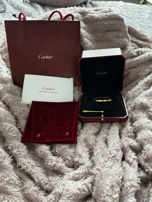 Cartier  thin love bracelet Size 16 in 18k Solid Yellow Gold 