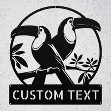 Custom Toucan Birds Metal Sign Personalized Art Home Decor Gift Indoor Outdoor
