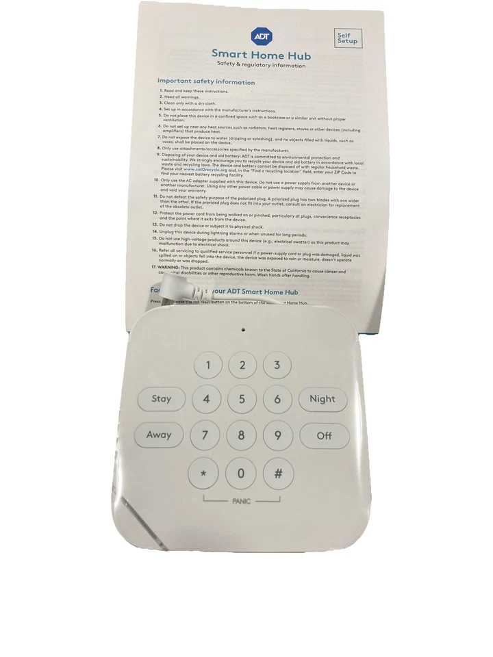 (NEW) ADT Self Setup Smart Home Hub W/ Power Supply S40LR1-01 Open Box - Image 2 of 3