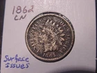 1862 CN INDIAN HEAD CENT VF DETAILS POPULAR DATE SHIPS FREE
