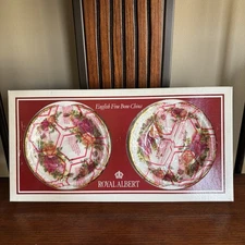 Royal Albert Old Country Roses Boxed 2 Coasters VTG NIB English Fine Bone China