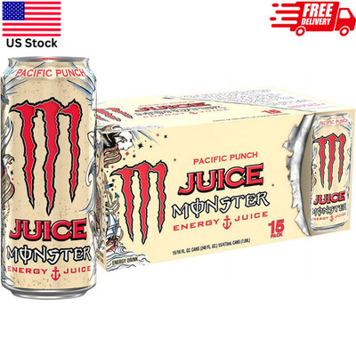 Monster Energy Juice Pacific Punch - Energy + Juice-(Pack of 15) 16 oz Cans NEW