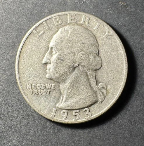 1953-D Silver Washington Quarter (Circulated) - (#2014) Very Fine Condition
