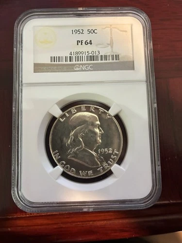 1952 Proof Silver Franklin Half Dollar NGC PF64