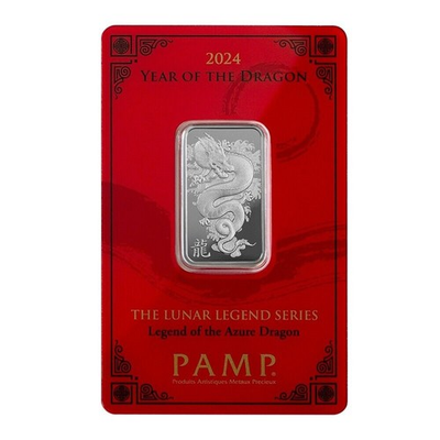 #ad 10 gram Silver Bar PAMP Legend of the Azure Dragon .999 Fine Silver $53.03