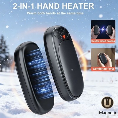 2 Pack Portable Electric Hand Warmer for Outdoor Hand Warmers USB Rechargeable