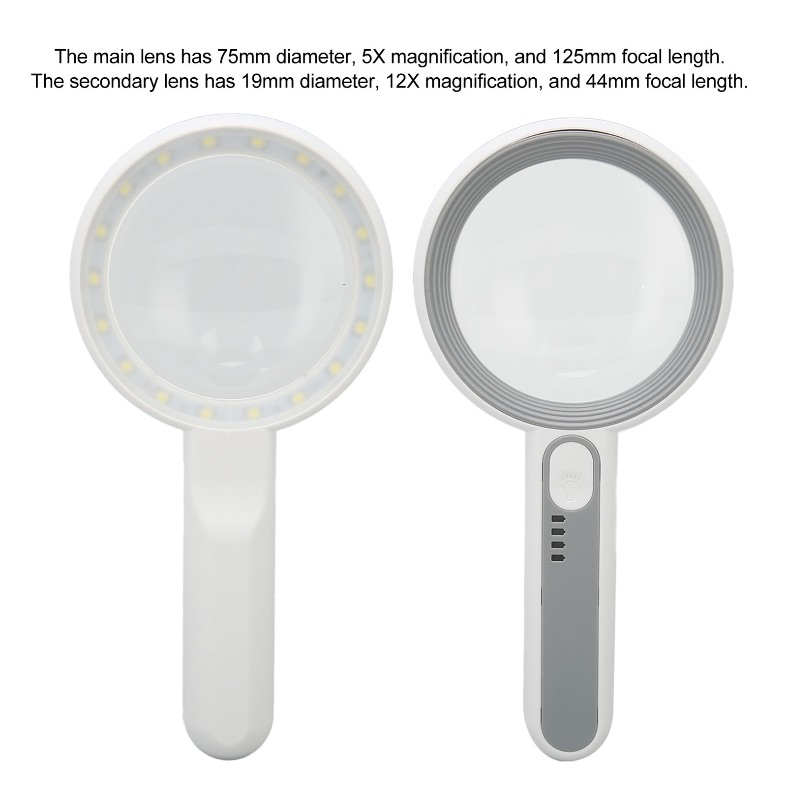 Magnifying Glass 5X 12X Handheld Magnifier With 18pcs LED For Reading Inspect