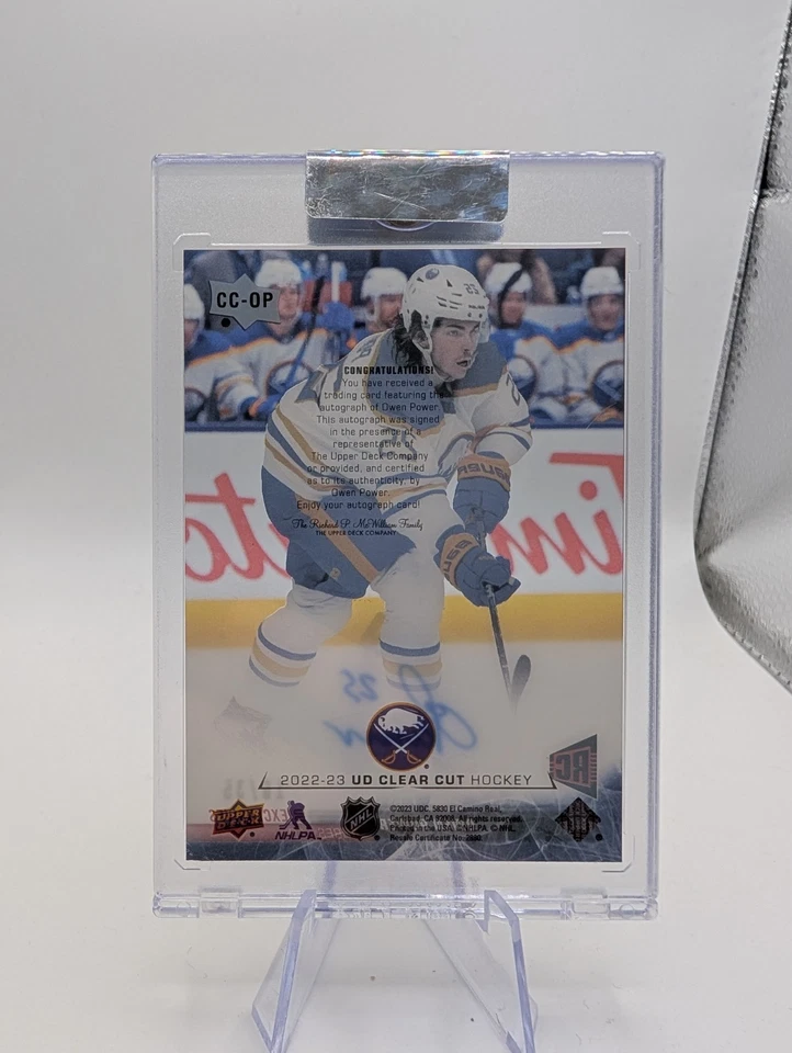 2022-23 Upper Deck Clear Cut Owen Power Exclusives Auto /35 RC #CC-OP - Image 2 of 2