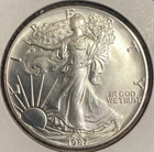1987 American Silver Eagle 1 oz Fine Silver Uncirculated Gem Beautiful Condition