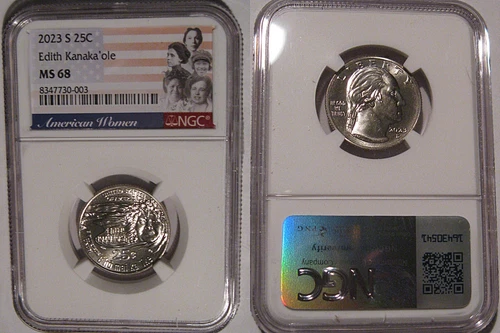 2023 S Edith Kanaka'ole 25c NGC MS 68 American Women Quarter
