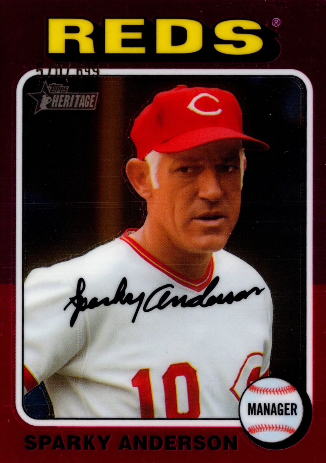 Sparky Anderson 2024 Topps Heritage Chrome Reds #111 570/699  