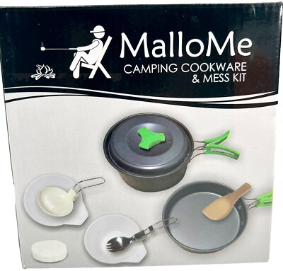 MalloMe Camping Cookware Mess Kit for Backpacking Gear Camping Cooking Set