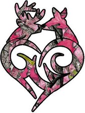 Browning Buck Doe Aged Pink Camo Vinyl Sticker Decal Browning Buck Doe Aged Pink Camo Vinyl Sticker Decal